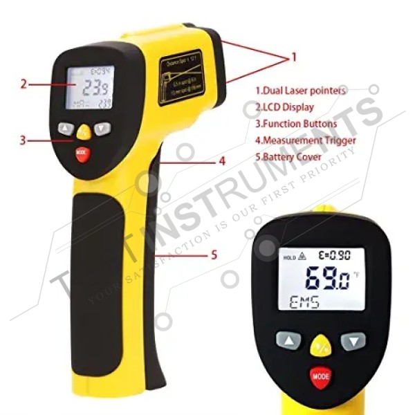 HT-819 HTI Double Laser LCD Infrared Thermometer