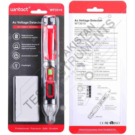 WT3010 WINTACT DIGITAL AC VOLTAGE DETECTOR / ELECTRICAL TESTER / TEST PEN