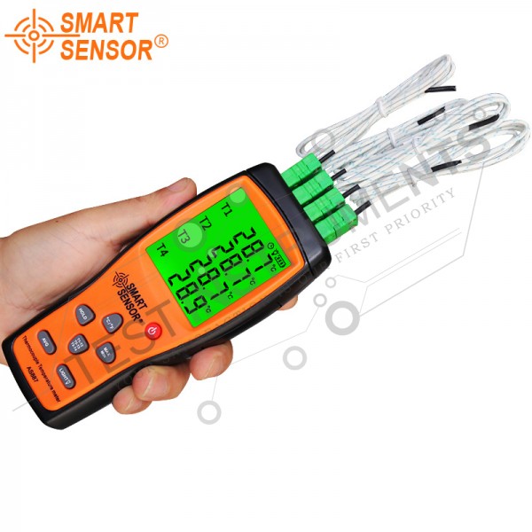 AS887 SMART SENSOR K Type Thermocouple Thermometer 4 Channel