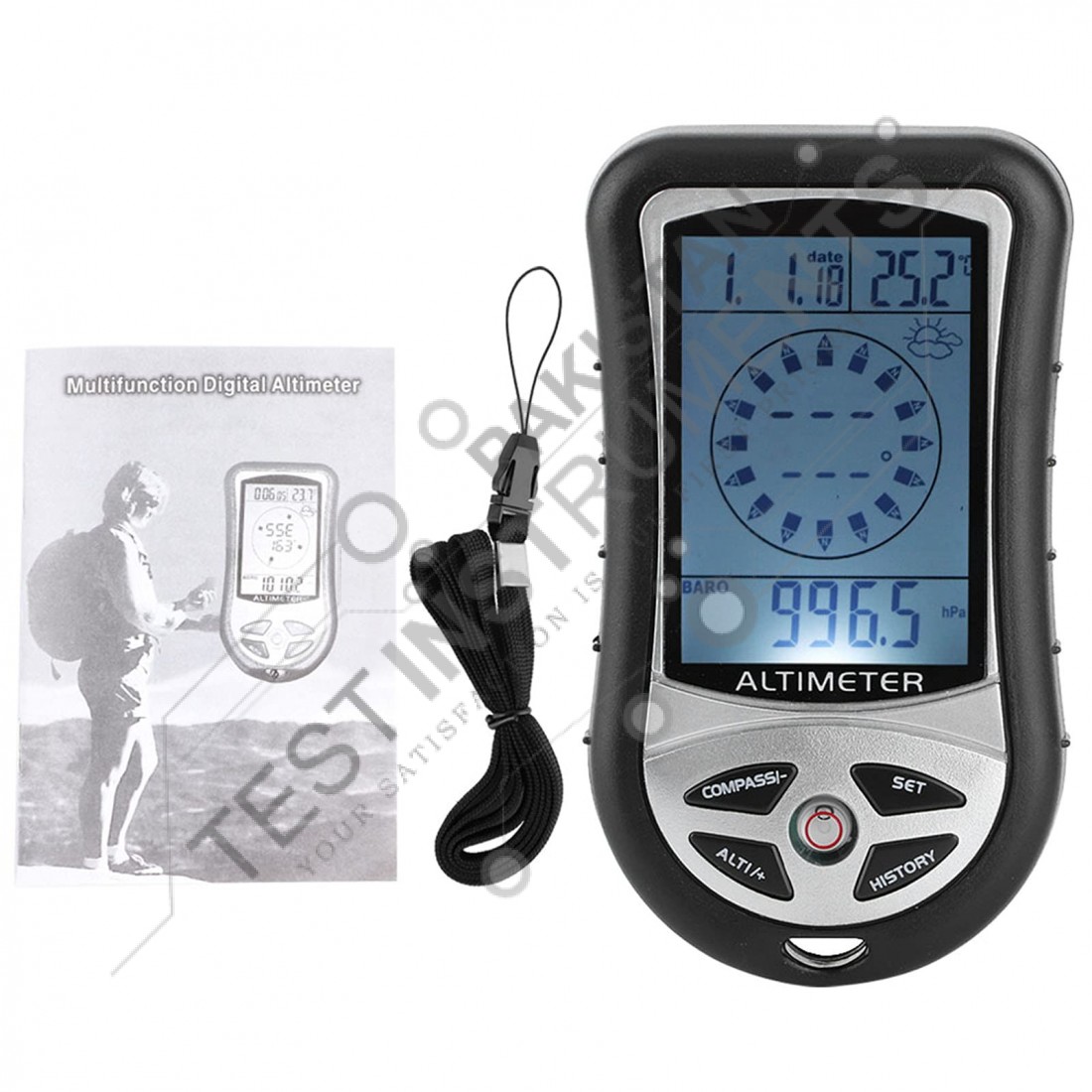 Digital LCD Compass Altimeter 8 In 1 Compass Altimeter Barometer ...