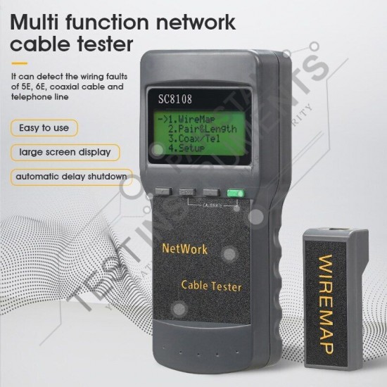 SC8108 Network Cable Tester Tracking RJ45 Coax Network Cable Length Tester