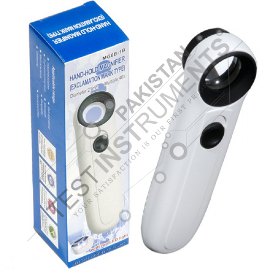 MG6B-1B 40X Magnifier Hand-held magnifying glass to read two LED Lights 40x magnifier