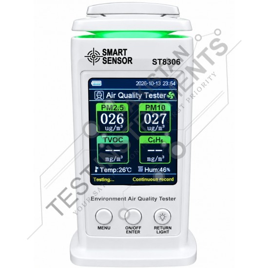 ST8306 SMART SENSOR PM2.5 PM10 TVOC C6H6 Meter