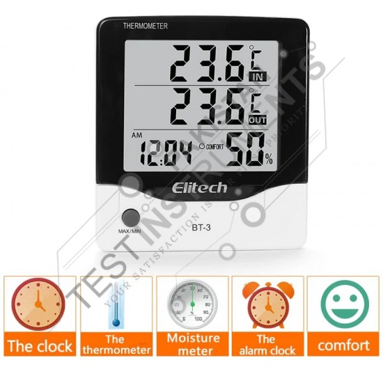 Elitech BT-3 LCD Indoor/Outdoor Digital Hygrometer Thermometer